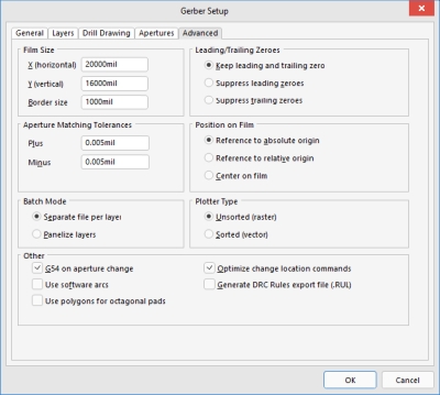 Altium Designer Gerber Setup Advanced