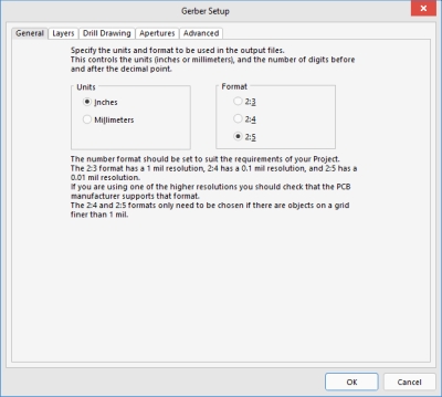 Altium Designer Gerber Setup General