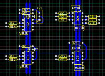 Verdrahtung der unteren Ebene (Bottom-Layer)