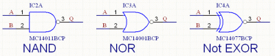 Symbolbilder von NAND, NOR und Not-EXOR