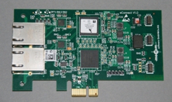 Foto von einer PCIe 1.1 Ethernetbridge mit Innovasic FIDO