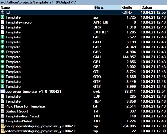 Ordner Output im Dateisystem