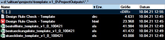 Ordner ProjectOutputs im Dateisystem