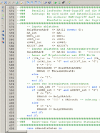 Screenshot eines VHDL-Quelltextes